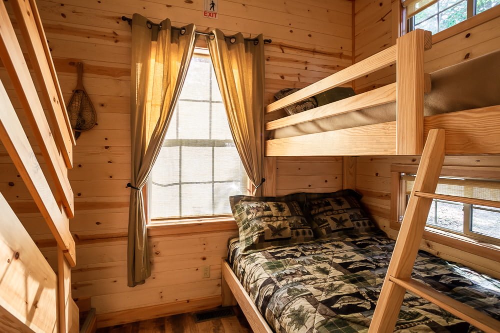 Bunkbeds with stairway and window