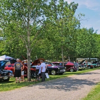 people at a car show
