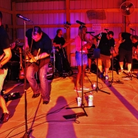 live band performing at night