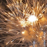 white fireworks at night