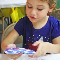 girl making a craft