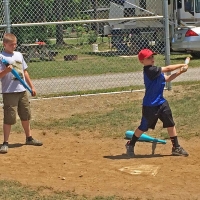 boys playing baseball
