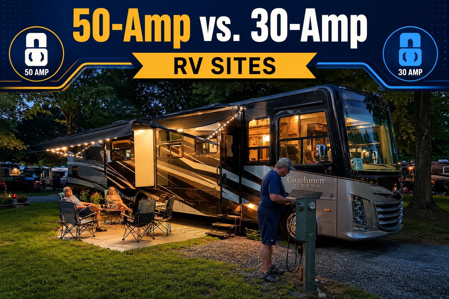 Top50 Rv 50-Amp vs. 30-Amp RV Sites: What the Difference Means for Your Trip